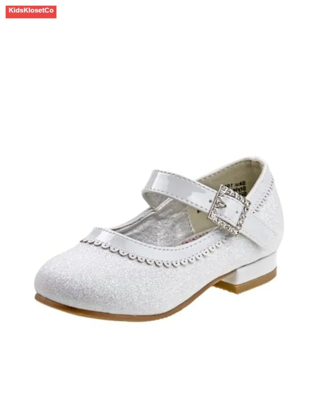 Girls Dressy Mary Jane Flats with Stone Trim